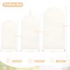 6FT Ivory Arch Cover - Polyester Fitted Wedding Arch Stand Covers Round Top Chiara Arch Backdrop Cover for Birthday Party Banquet Photo Background Decoration view 3