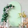 7.2FT Sage Green Arch Cover - Polyester Fitted Wedding Arch Stand Covers Round Top Chiara Arch Backdrop Cover for Birthday Party Banquet Photo Background Decoration view 1