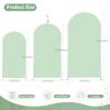 7.2FT Sage Green Arch Cover - Polyester Fitted Wedding Arch Stand Covers Round Top Chiara Arch Backdrop Cover for Birthday Party Banquet Photo Background Decoration view 2