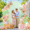 7.2FT Sage Green Arch Cover - Polyester Fitted Wedding Arch Stand Covers Round Top Chiara Arch Backdrop Cover for Birthday Party Banquet Photo Background Decoration view 3