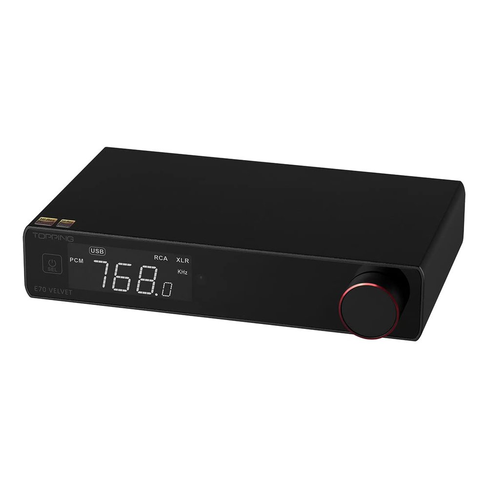 TOPPING E70 VELVET AK4499EX DAC XMOS XU316 DSD512 32bit/768kHz Decoder Bluetooth 5.1 USB/OPT/COAX Input RCA/XLR Output Audio Converter Hi-Res DAC with Remote Control (Black)