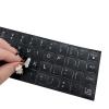 SEIWEI 2PCS Universal English Keyboard Stickers, Matte Replacement English Keyboard Stickers for Laptops, Tablets, and Desktops, Keyboard Alphabet Stickers with Black Font on Silver Background view 2