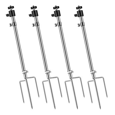 4 Pack Game & Trail Camera Mount,360 Degree Adjustable Universal Screw Connection 1/4''-20 (6mm), Trail Camera Stand Mounts Ground Holder, for Mounting Trail Cameras, Solar Panels, etc