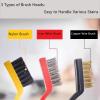 Hard Bristle Grout Cleaning Brush, Multifunctional Small Cleaning Tool for Kitchen Bathroom Tiles Window Groove 3pcs Brush 2pcs Clean Shovel view 4