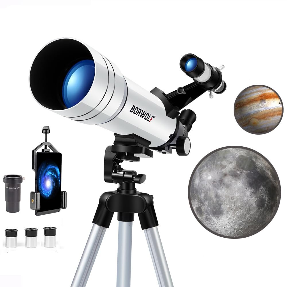 BORWOLF Telescope HD 400/70mm for Adults Refractor Astronomy Telescope - Watching The Moon, Bird Watching, Viewing The Natural Scenery, Viewing The City Scenery, Watching The Animals