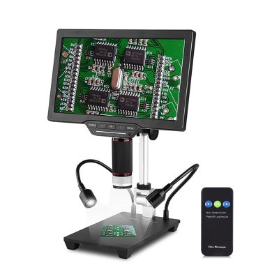 Andoer Coin Microscope, Biological Microscope Kit 10.1-inch LCD USB Digital Microscope 1080P Coin Microscope 1-1600X 16MP Touch-Control Lightness with Remote Control for Plant Insect Observation
