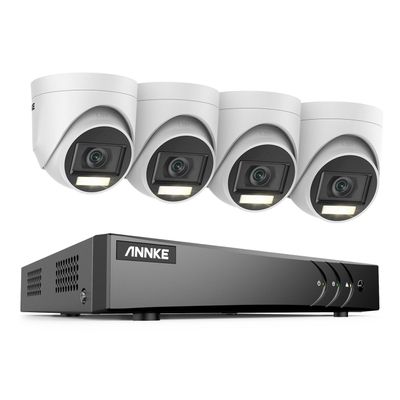 ANNKE 8CH Security Camera System, 8 Channel 3K Lite AI DVR Recorder with Human/Vehicle Detection, 4X 3K Wired IP67 Waterproof CCTV Outdoor Cameras with Smart Dual Light, One-Way Audio, NO Hard Drive
