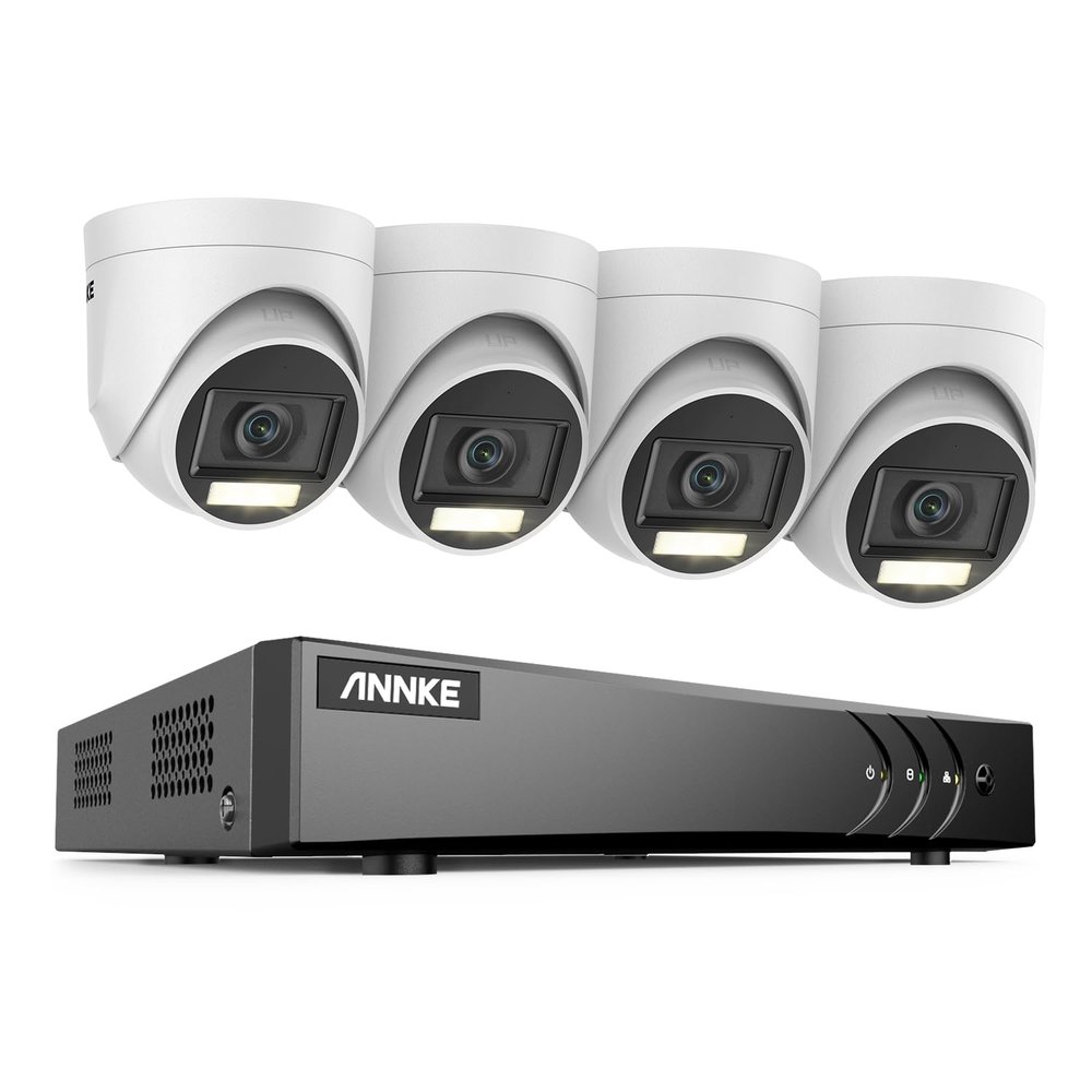 ANNKE 8CH Security Camera System, 8 Channel 3K Lite AI DVR Recorder with Human/Vehicle Detection, 4X 3K Wired IP67 Waterproof CCTV Outdoor Cameras with Smart Dual Light, One-Way Audio, NO Hard Drive