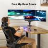 HUANUO Triple Monitor Mount for 13-27 inch Computer Screens, Gaming 3 Monitor Desk Mount with Arm Holds 19.8lbs, Triple Monitors Stand with Tilt, Swivel, Rotation, VESA 75x75, 100x100mm view 3