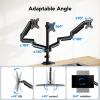 HUANUO Triple Monitor Mount for 13-27 inch Computer Screens, Gaming 3 Monitor Desk Mount with Arm Holds 19.8lbs, Triple Monitors Stand with Tilt, Swivel, Rotation, VESA 75x75, 100x100mm view 4