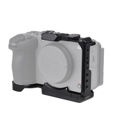 Andoer Aluminum Alloy Handheld Camera Cage with Cold Shoe Mount, Multiple 1/4" and 3/8" Thread Holes, Compatible with Sony FX3/FX30 Camera