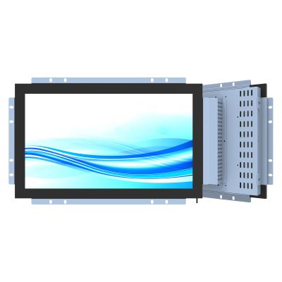 GreenTouch 15.6 Inch Open-Frame Touchscreen LCD Monitor - IR Touch Panel -1920x1080-16:9-Black and Silver Bezel