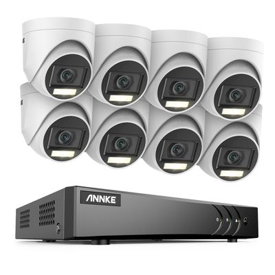 ANNKE 16CH Security Camera System, 5-in-1 3K Lite DVR Recorder with AI Human/Vehicle Detection, 8X 3K Wired IP67 Waterproof CCTV Outdoor Cameras with Smart Dual Light, One-Way Audio for Home, NO HDD