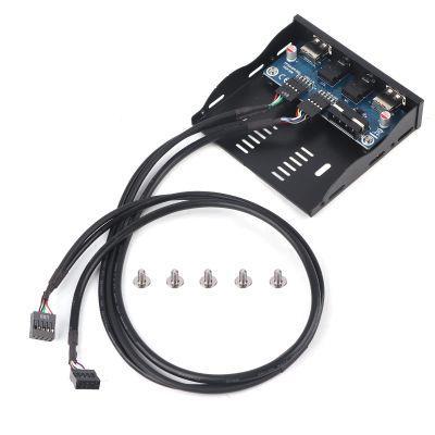 Pilipane USB2 0 HD Audio Floppy Front Panel 3 5, Floppy Front Panel, 9Pin to 2 USB2 0 Interface with Mic Audio for Desktop