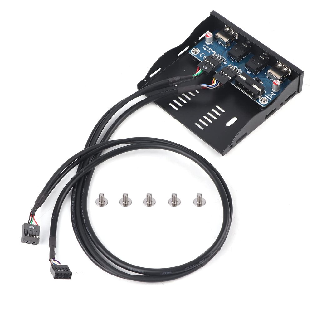 Pilipane USB2 0 HD Audio Floppy Front Panel 3 5, Floppy Front Panel, 9Pin to 2 USB2 0 Interface with Mic Audio for Desktop
