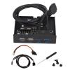 Pilipane 4 Port USB3 0 Hub with 3 5 Inch Front Panel for PC Desktop, Metal Construction USB Adapter and USB Hub with Overcurrent Conservation view 1