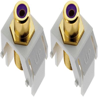 On-Q White WP3466WH 2 Count Coaxial Audio/Video Cable, RCA to F Connector, 4 Pins, Male-to-Female, Indoor Use, 3 Volts DC, Compatible with Audio and Video Devices