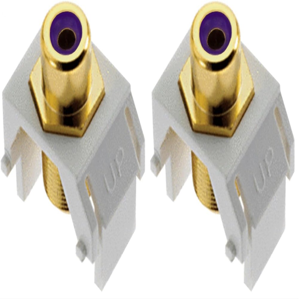 On-Q White WP3466WH 2 Count Coaxial Audio/Video Cable, RCA to F Connector, 4 Pins, Male-to-Female, Indoor Use, 3 Volts DC, Compatible with Audio and Video Devices