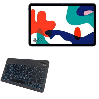 BoxWave Keyboard Compatible with Huawei MatePad 10.4 (2022) - SlimKeys Bluetooth Keyboard - with Backlight, Portable Slim LED 7 Colors - Jet Black