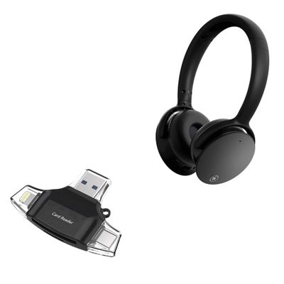 BoxWave Smart Gadget Compatible with Yamaha YH-E500A - AllReader SD Card Reader, microSD Card Reader SD Compact USB - Jet Black