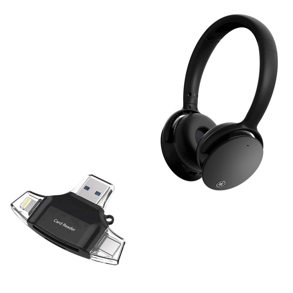 BoxWave Smart Gadget Compatible with Yamaha YH-E500A - AllReader SD Card Reader, microSD Card Reader SD Compact USB - Jet Black