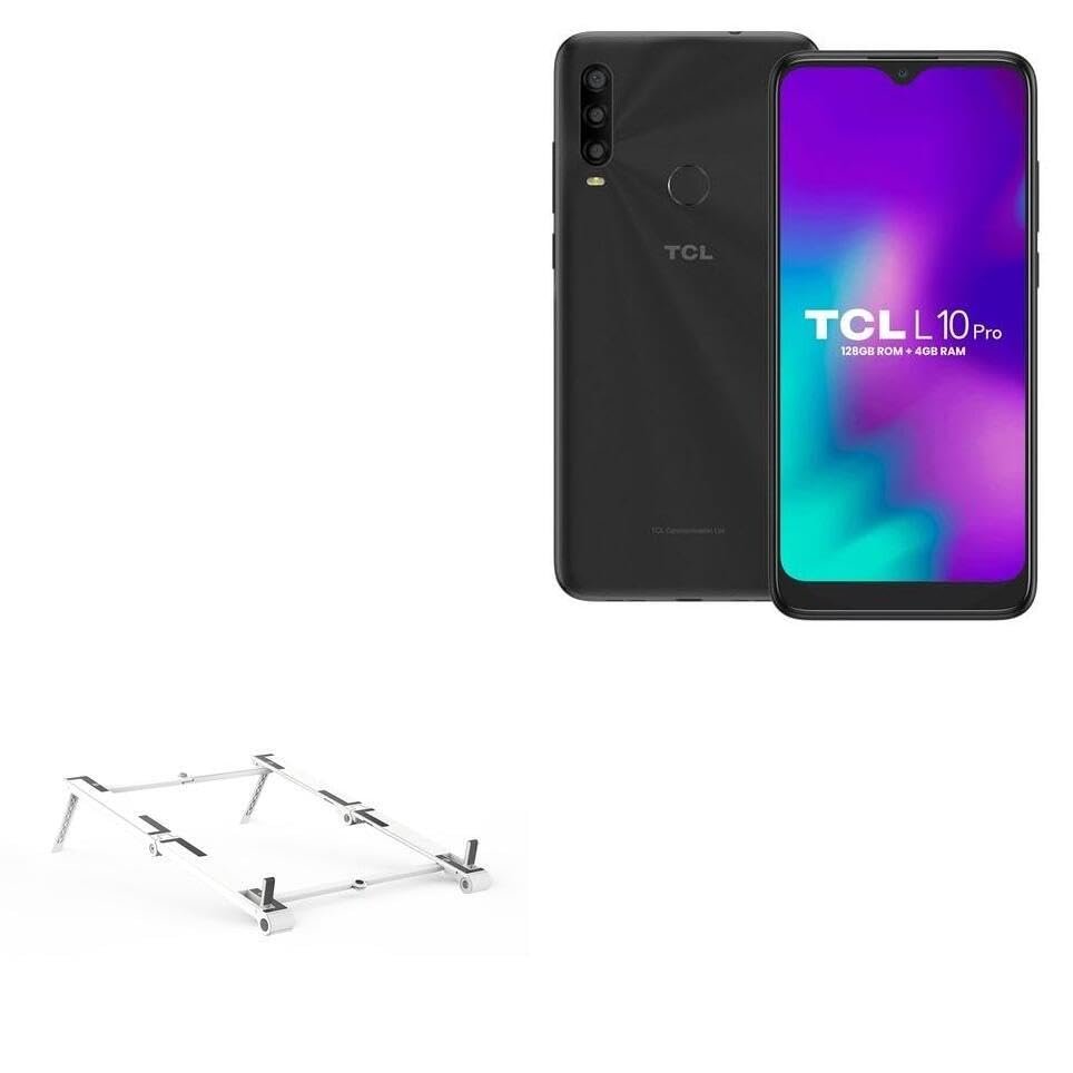 BoxWave Stand and Mount Compatible with TCL L10 Pro - Pocket Aluminum Stand 3-in-1, Portable Multi Angle Viewing Riser - Metallic Silver