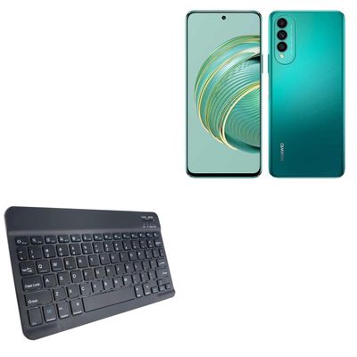 BoxWave Keyboard Compatible with Huawei nova 10z - SlimKeys Bluetooth Keyboard, Portable Thin with Chiclet-Style Keys - Jet Black
