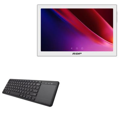 BoxWave Keyboard Compatible with RDP Gravity Tablet PC (10 in) - MediaOne Keyboard with TouchPad, USB Fullsize PC Wireless TrackPad - Jet Black