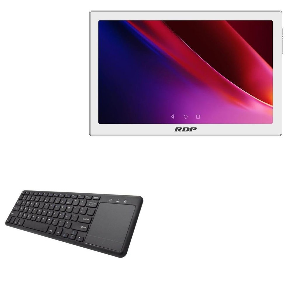 BoxWave Keyboard Compatible with RDP Gravity Tablet PC (10 in) - MediaOne Keyboard with TouchPad, USB Fullsize PC Wireless TrackPad - Jet Black