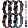 Tobfit 6 PACK Sport Bands Compatible with Fitbit Luxe Bands for Women Men, Soft Silicone Waterproof Straps Replacement Wristbands Compatible for Fitbit Luxe Watch Band,Large, Black/Dark Grey/Dark view 1