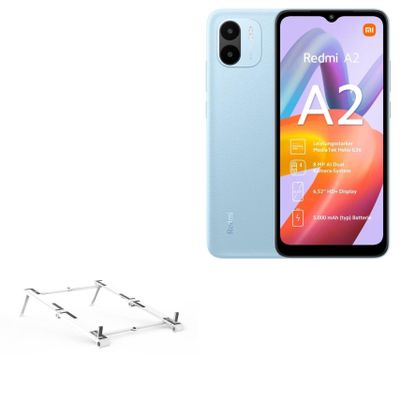 BoxWave Stand and Mount Compatible with Xiaomi Redmi A2 - Pocket Aluminum Stand 3-in-1, Portable Multi Angle Viewing Riser - Metallic Silver