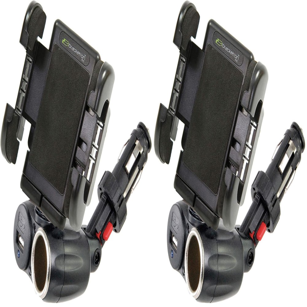 Bracketron Universal USB Power Dock Grip-iT Mount,Black (Pack of 2)