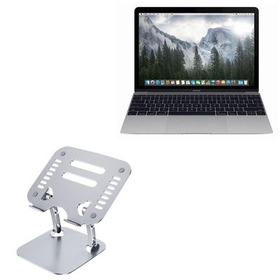 BoxWave Stand and Mount Compatible with Apple MacBook 12" (Retina 2015) - Executive VersaView Laptop Stand, Ergonomic Adjustable Viewing Angle Metallic Riser - Metallic Silver