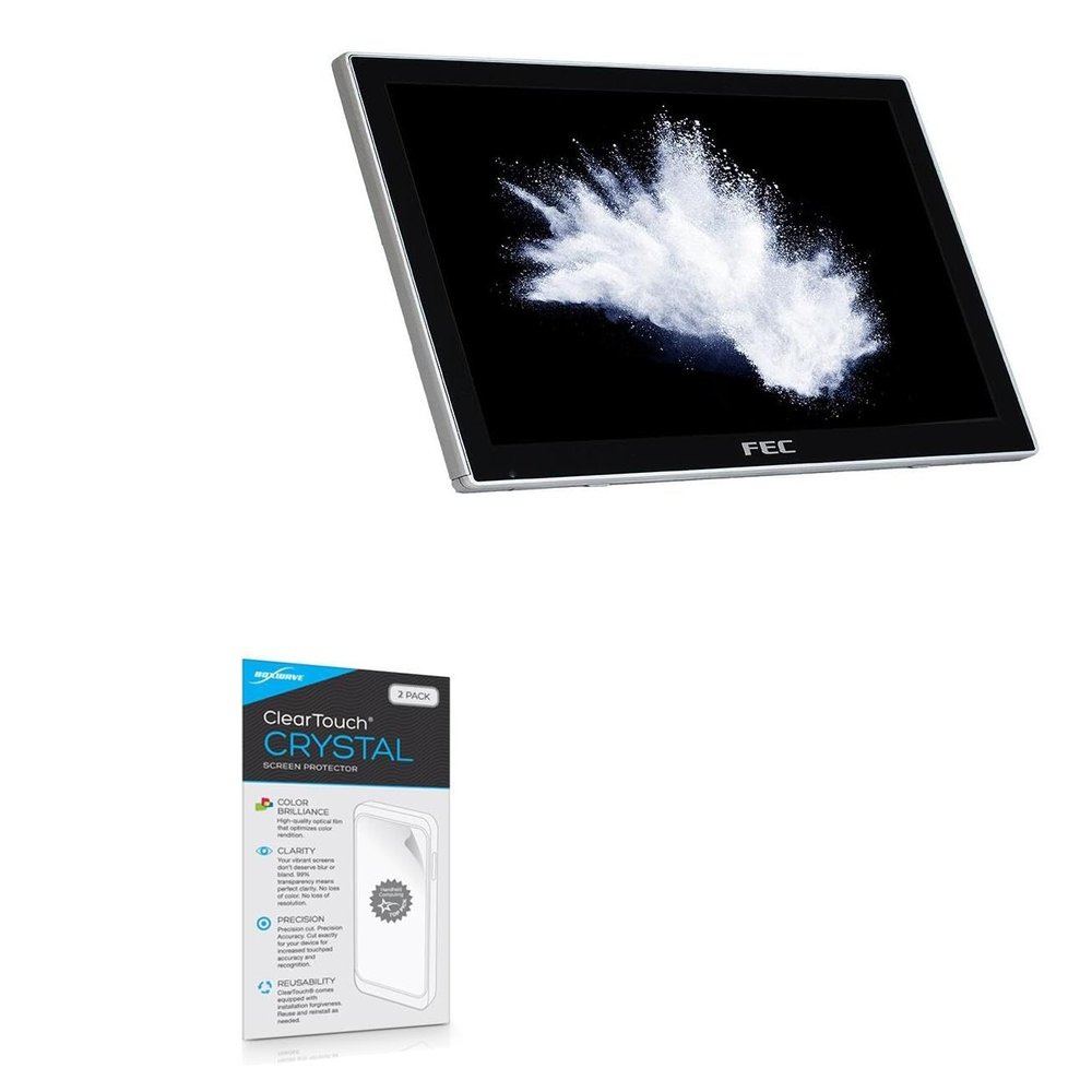 BoxWave Screen Protector Compatible with FEC XM-1015W (15.6 in) - ClearTouch Crystal (2-Pack), HD Film Skin - Shields from Scratches