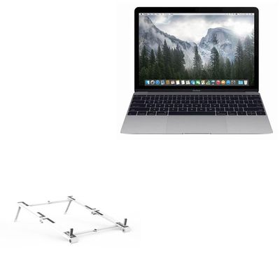 BoxWave Stand and Mount Compatible with Apple MacBook 12" (Retina 2015) - Pocket Aluminum Stand 3-in-1, Portable Multi Angle Viewing Riser - Metallic Silver