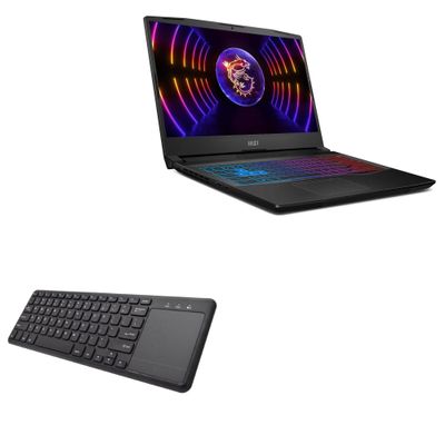 BoxWave Keyboard Compatible with MSI Pulse 15 - MediaOne Keyboard with TouchPad, USB Fullsize PC Wireless TrackPad - Jet Black