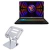 BoxWave Stand and Mount Compatible with MSI Crosshair 16 - Executive VersaView Laptop Stand, Ergonomic Adjustable Viewing Angle Metallic Riser - Metallic Silver view 1
