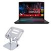 BoxWave Stand and Mount Compatible with MSI Katana 15 - Executive VersaView Laptop Stand, Ergonomic Adjustable Viewing Angle Metallic Riser - Metallic Silver view 1