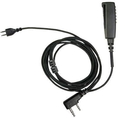 PRYME SNAP (SNP-2W-01-BF) Series 2-Wire Braided Fiber Surveillance Kit, Lapel Mic Style with Noise-reducing Mic Element