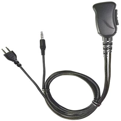 PRYME SNAP (SNP-1W-99AT-BF) Series 1 Wire Braided Fiber Surveillance Kit, Lapel Mic Style (1-Wire) with Noise-reducing mic Element. Compatible with PoC, PTX & Kodiak