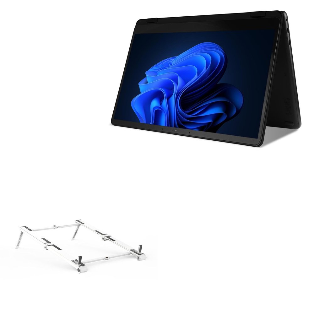 BoxWave Stand and Mount Compatible with Nokia PureBook Fold - Pocket Aluminum Stand 3-in-1, Portable Multi Angle Viewing Riser - Metallic Silver
