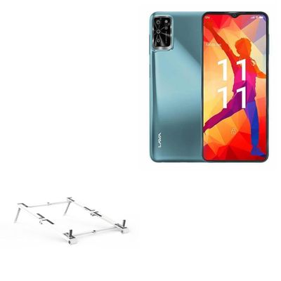 BoxWave Stand and Mount Compatible with Lava Yuva Pro - Pocket Aluminum Stand 3-in-1, Portable Multi Angle Viewing Riser - Metallic Silver