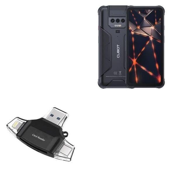 BoxWave Smart Gadget Compatible with Cubot Kingkong Power - AllReader SD Card Reader, microSD Card Reader SD Compact USB - Jet Black