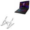 BoxWave Stand and Mount Compatible with MSI Pulse 17 - Compact QuickSwitch Stand, Portable Multi Angle Viewing Foldable Riser - Metallic Silver view 1