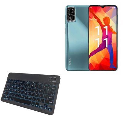 BoxWave Keyboard Compatible with Lava Yuva Pro - SlimKeys Bluetooth Keyboard - with Backlight, Portable Slim LED 7 Colors - Jet Black