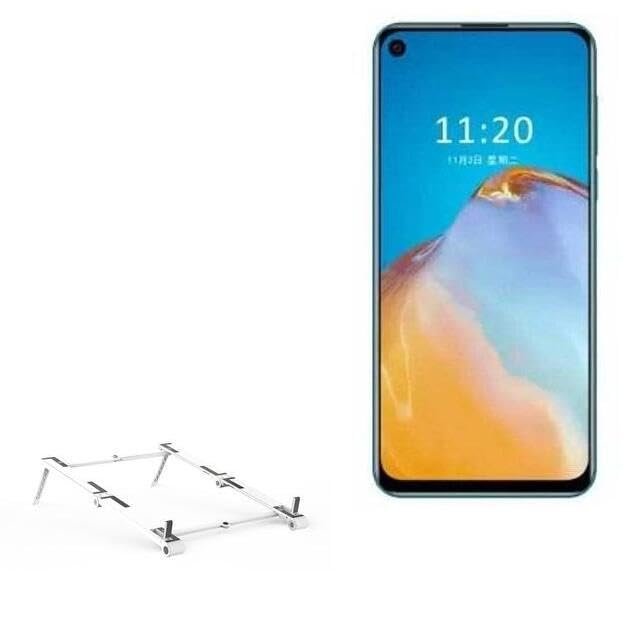 BoxWave Stand and Mount Compatible with Coolpad Cool S - Pocket Aluminum Stand 3-in-1, Portable Multi Angle Viewing Riser - Metallic Silver