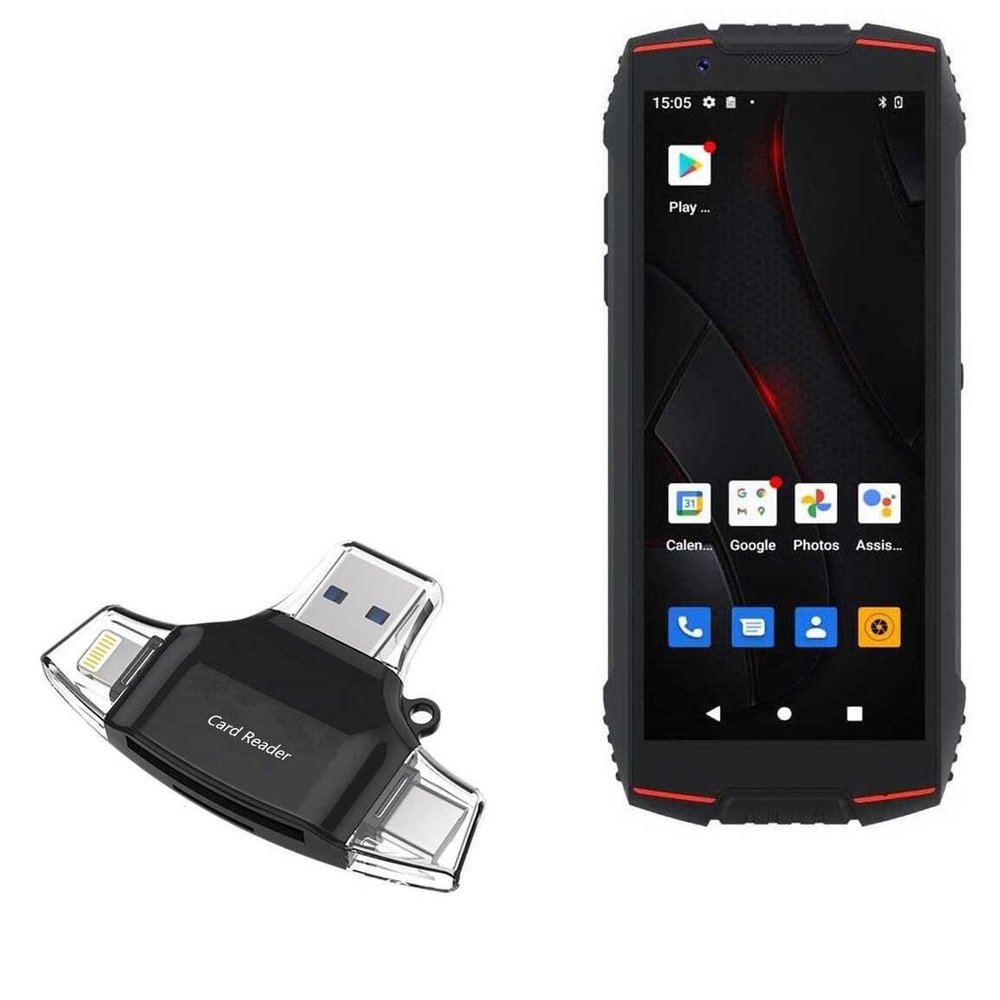 BoxWave Smart Gadget Compatible with Cubot Kingkong Mini 3 - AllReader SD Card Reader, microSD Card Reader SD Compact USB - Jet Black