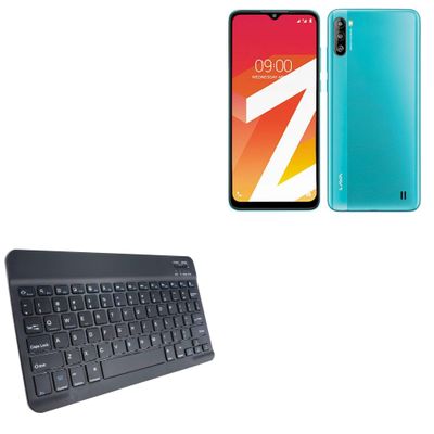 BoxWave Keyboard Compatible with Lava Z2s - SlimKeys Bluetooth Keyboard, Portable Thin with Chiclet-Style Keys - Jet Black