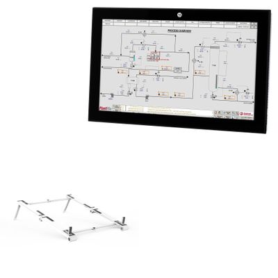 BoxWave Stand and Mount Compatible with Allen Bradley VersaView 6300M (19 in) [4:3 Aspect Ratio] - Pocket Aluminum Stand 3-in-1, Portable Multi Angle Viewing Riser - Metallic Silver
