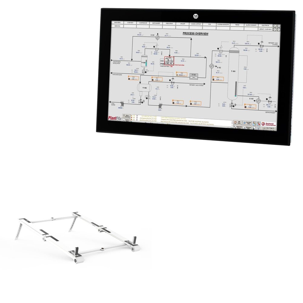 BoxWave Stand and Mount Compatible with Allen Bradley VersaView 6300M (19 in) [4:3 Aspect Ratio] - Pocket Aluminum Stand 3-in-1, Portable Multi Angle Viewing Riser - Metallic Silver